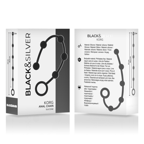 BLACK&SILVER - KORG ROSARIO ANAL INICIACION SILICONA 21 CM
