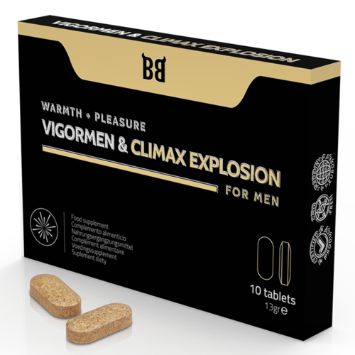 BLACK BULL - VIGORMEN & CLIMAX EXPLOSION MAYOR PLACER PARA HOMBRE 10 CPSULAS